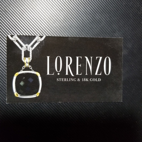 LORENZO 925 Sterling Silver & 18k White Gold Genuine Multicolor Stones Necklace - Picture 6 of 7
